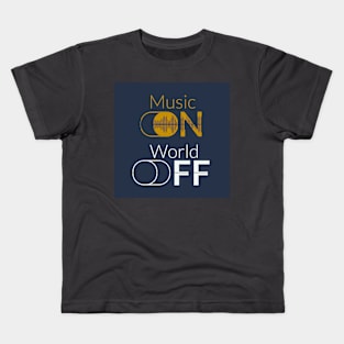 Music on navy Kids T-Shirt